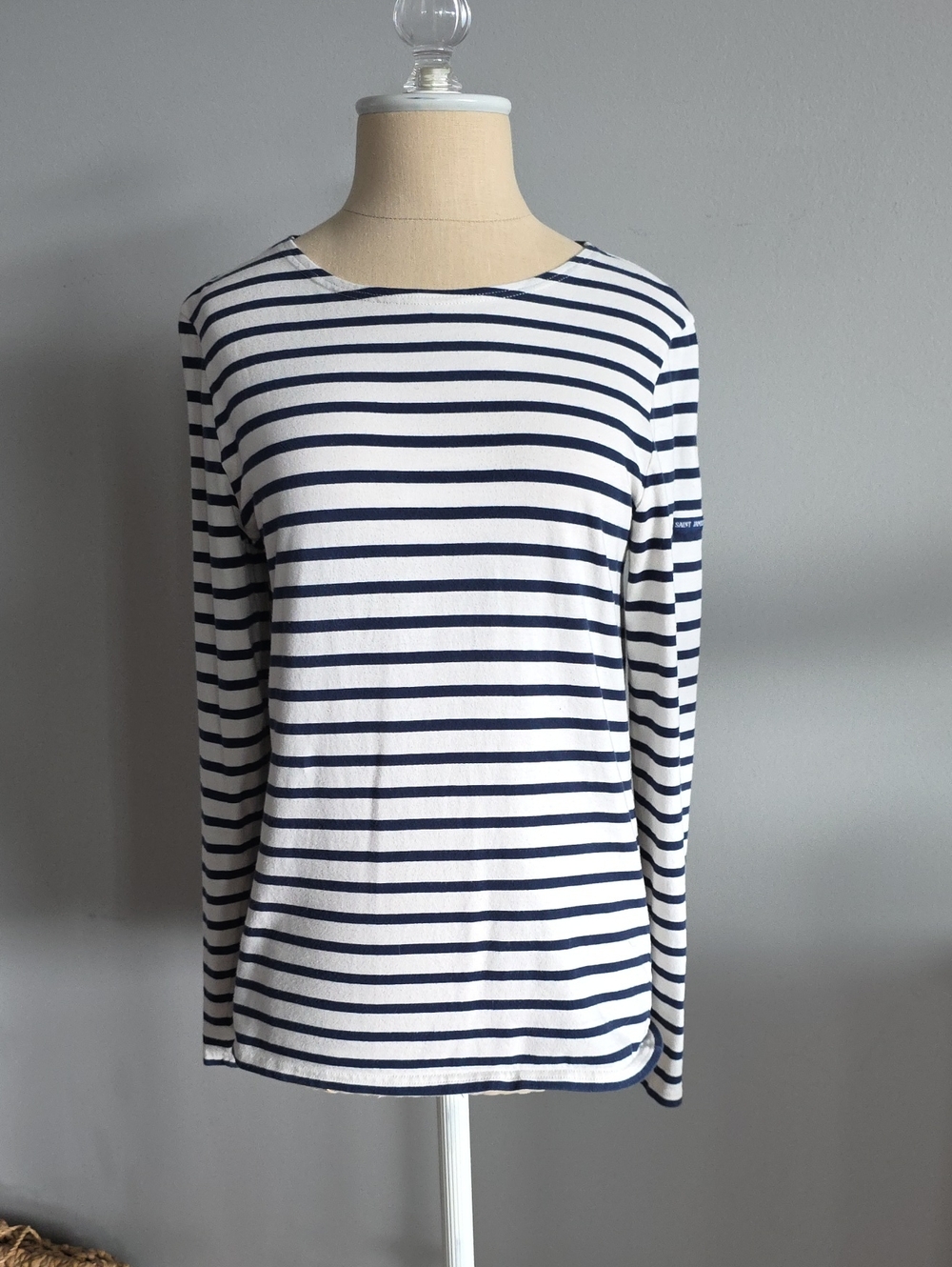 Saint James Navy & White Breton Stripe Long-Sleeve Top